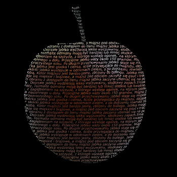 Jabłko obraz typograficzny