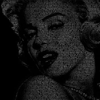 Marilyn Monroe portret typograficzny